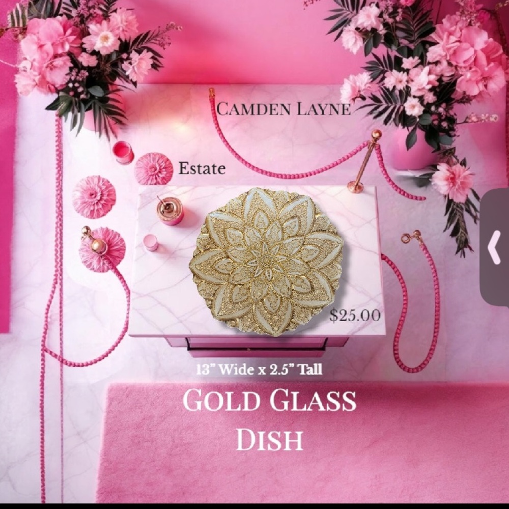 Camden Layne Gold Mandala Decorative Glass Dish